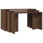 Mesas apilables 3 pzas madera contrachapada color roble marrón de , Mesas auxiliares - Ref: Foro24-858539, Precio: 63,32 €, D...