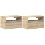 Mesitas de noche de pared 2 unidades roble sonoma 45x26x28,5 cm de , Mesitas de noche - Ref: Foro24-858601, Precio: 69,27 €, ...