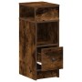 Mesilla de noche con cajón roble ahumado 25x31x66 cm de , Mesitas de noche - Ref: Foro24-858622, Precio: 48,11 €, Descuento: %