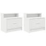 Mesillas de noche con cajón 2 uds blanco 51x31x47 cm de , Mesitas de noche - Ref: Foro24-858669, Precio: 66,24 €, Descuento: %