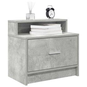 Mesilla de noche con cajón gris hormigón 51x31x47 cm de , Mesitas de noche - Ref: Foro24-858674, Precio: 38,50 €, Descuento: %