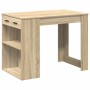 Escritorio con cajón estante madera contrachapada roble sonoma de , Mesas de cocina y de comedor - Ref: Foro24-858688, Precio...