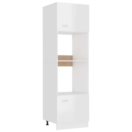 Armario de microondas madera ingeniería blanco brillo de vidaXL, Armarios de cocina - Ref: Foro24-802551, Precio: 256,24 €, D...