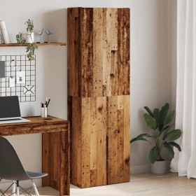 Aparador alto madera de ingeniería envejecida 60x32x190 cm de , Armarios archivadores - Ref: Foro24-3318714, Precio: 148,00 €...