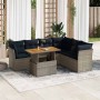 Set de sofás de jardín 7 pzas con cojines ratán sintético gris de , Conjuntos de jardín - Ref: Foro24-3326938, Precio: 551,12...
