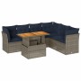 Set de sofás de jardín 7 pzas con cojines ratán sintético gris de , Conjuntos de jardín - Ref: Foro24-3326938, Precio: 551,12...