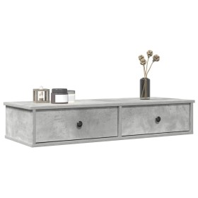 Estante de pared con cajones madera contrachapada gris hormigón de , Estantes y estanterías - Ref: Foro24-859962, Precio: 65,...