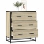 Aparador madera ingeniería y metal roble Sonoma 68x35x76 cm de , Aparadores - Ref: Foro24-848970, Precio: 91,98 €, Descuento: %