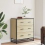 Aparador madera ingeniería y metal roble Sonoma 68x35x76 cm de , Aparadores - Ref: Foro24-848970, Precio: 91,98 €, Descuento: %