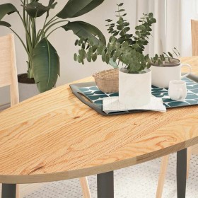 Tablero de mesa ovalado madera maciza de roble 140x60x2 cm de , Tableros para mesas - Ref: Foro24-4009040, Precio: 94,16 €, D...