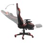 Silla gaming giratoria con reposapiés PVC rojo de vidaXL, Sillones para videojuegos - Ref: Foro24-20487, Precio: 146,12 €, De...