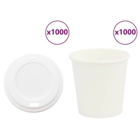 Vasos de café de papel con tapa 1000 uds 4oz 100ml de , Vasos desechables - Ref: Foro24-3325215, Precio: 64,32 €, Descuento: %