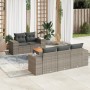 Set de muebles de jardín 6 pzas y cojines ratán sintético gris en Conjuntos de jardín | Comprar online en Foru.es