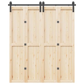 Kit de herrajes para puertas correderas acero negro 183 cm de , Artículos para puertas - Ref: Foro24-4009744, Precio: 95,30 €...
