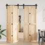 Kit de herrajes para puertas correderas acero negro 183 cm de , Artículos para puertas - Ref: Foro24-4009744, Precio: 95,30 €...
