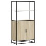 Aparador alto madera de ingeniería y metal Sonoma 68x35x139 cm de , Aparadores - Ref: Foro24-849050, Precio: 111,38 €, Descue...