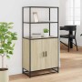 Aparador alto madera de ingeniería y metal Sonoma 68x35x139 cm de , Aparadores - Ref: Foro24-849050, Precio: 111,38 €, Descue...