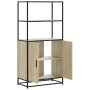 Aparador alto madera de ingeniería y metal Sonoma 68x35x139 cm de , Aparadores - Ref: Foro24-849050, Precio: 111,38 €, Descue...
