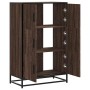 Aparador alto madera de ingeniería y metal marrón roble de , Aparadores - Ref: Foro24-849073, Precio: 105,42 €, Descuento: %