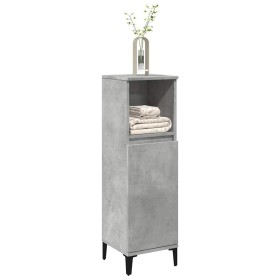 Armario de baño madera contrachapada gris hormigón 30x30x100 cm de , Tocadores de baño - Ref: Foro24-857110, Precio: 54,95 €,...
