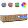 Mueble de TV luces LED madera roble artisan 180x35x40 cm de , Muebles TV - Ref: Foro24-3329164, Precio: 159,85 €, Descuento: %