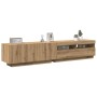 Mueble de TV luces LED madera roble artisan 200x35x40 cm de , Muebles TV - Ref: Foro24-3329166, Precio: 190,67 €, Descuento: %