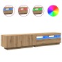 Mueble de TV luces LED madera roble artisan 200x35x40 cm de , Muebles TV - Ref: Foro24-3329166, Precio: 190,67 €, Descuento: %