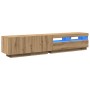 Mueble de TV luces LED madera roble artisan 200x35x40 cm de , Muebles TV - Ref: Foro24-3329166, Precio: 190,67 €, Descuento: %