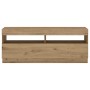 Mueble de TV luces LED madera roble artisan 200x35x40 cm de , Muebles TV - Ref: Foro24-3329166, Precio: 190,67 €, Descuento: %