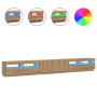 Mueble de TV luces LED madera roble artisan 300x35x40 cm de , Muebles TV - Ref: Foro24-3329170, Precio: 290,63 €, Descuento: %