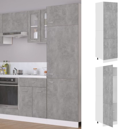 Armario frigorífico madera ingeniería hormigón 60x57x207 cm de vidaXL, Armarios de cocina - Ref: Foro24-802542, Precio: 170,6...