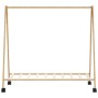 Perchero con estantes y ruedas 106x34x106,5 cm bambú de , Organizadores de vestidores y perchas de barra - Ref: Foro24-400890...
