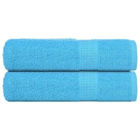 Toallas de ducha 2 uds 100% algodón turquesa 70x140 cm 360 gsm de , Toallas - Ref: Foro24-136977, Precio: 23,98 €, Descuento: %