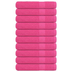 Toallas 10 uds 100% algodón rosa 100x200 cm 600 gsm de , Toallas - Ref: Foro24-137060, Precio: 132,51 €, Descuento: %