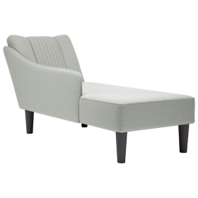 Chaise longue con reposabrazos derecho terciopelo gris claro de , Divanes - Ref: Foro24-4009792, Precio: 115,30 €, Descuento: %