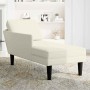 Tumbona con almohada y reposabrazo derecho terciopelo crema de , Divanes - Ref: Foro24-4009814, Precio: 138,42 €, Descuento: %