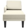 Tumbona con almohada y reposabrazo derecho terciopelo crema de , Divanes - Ref: Foro24-4009814, Precio: 138,42 €, Descuento: %