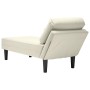 Tumbona con almohada y reposabrazo derecho terciopelo crema de , Divanes - Ref: Foro24-4009814, Precio: 138,42 €, Descuento: %