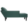 Tumbona almohada y reposabrazo derecho terciopelo verde oscuro de , Divanes - Ref: Foro24-4009809, Precio: 116,68 €, Descuent...