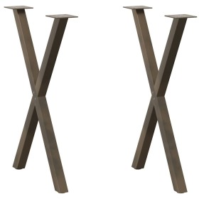 Patas para mesa comedor forma X 2uds acero natural 57x(72-73)cm de , Patas para mesas - Ref: Foro24-4012915, Precio: 59,12 €,...