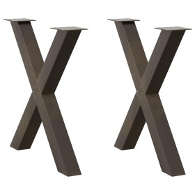 Patas para mesa comedor forma X 2uds acero natural 80x(72-73)cm de , Patas para mesas - Ref: Foro24-4012983, Precio: 113,45 €...