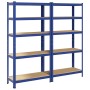 Estanterías de 5 baldas 2 uds madera contrachapada y acero azul de , Estanterías industriales - Ref: Foro24-4016950, Precio: ...