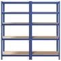 Estanterías de 5 baldas 2 uds madera contrachapada y acero azul de , Estanterías industriales - Ref: Foro24-4016950, Precio: ...