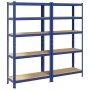 Estanterías de 5 baldas 2 uds madera contrachapada y acero azul de , Estanterías industriales - Ref: Foro24-4016950, Precio: ...