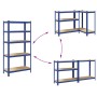 Estanterías de 5 baldas 2 uds madera contrachapada y acero azul de , Estanterías industriales - Ref: Foro24-4016950, Precio: ...