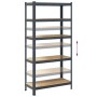 Estante almacenaje 5 niveles 2 uds acero y madera contrachapada de , Estanterías industriales - Ref: Foro24-4016952, Precio: ...