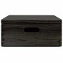 Caja de madera tapa y asas madera maciza pino negra 40x30x13 cm de , Cestas para almacenaje - Ref: Foro24-4017397, Precio: 30...