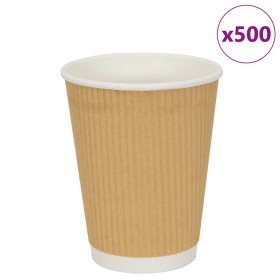 Tazas de café de papel 500 uds 12oz 300ml marrón de , Vasos desechables - Ref: Foro24-4102800, Precio: 78,63 €, Descuento: %