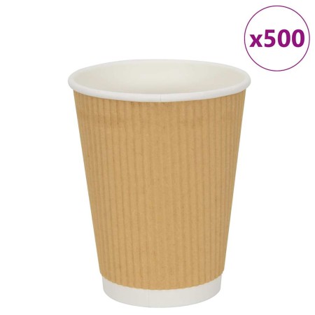 Tazas de café de papel 500 uds 12oz 300ml marrón de , Vasos desechables - Ref: Foro24-4102800, Precio: 78,63 €, Descuento: %