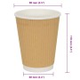 Tazas de café de papel 500 uds 12oz 300ml marrón de , Vasos desechables - Ref: Foro24-4102800, Precio: 78,63 €, Descuento: %